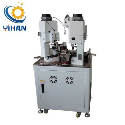 4000PCS/h Hochproduktivität Zwei-Kopf-Kremmmaschine für Kupferkabeldraht-Terminal